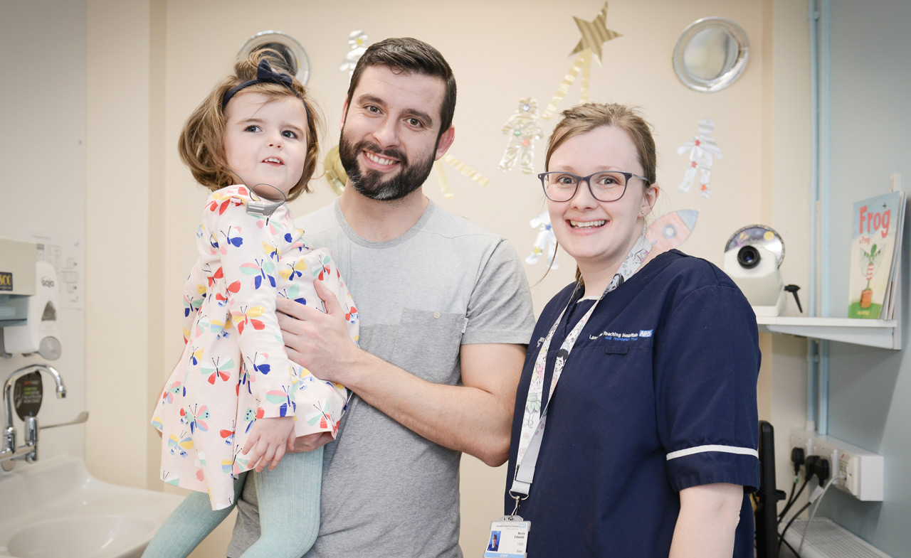 Patient, Father and Nurse Lancashire NHS Teach Hospitals Trust